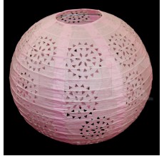 Бумажный фонарик с рисунком светло-розовый 35 см. 0924-24